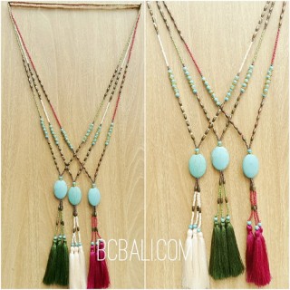 beads tassels stone caps three color  handmade